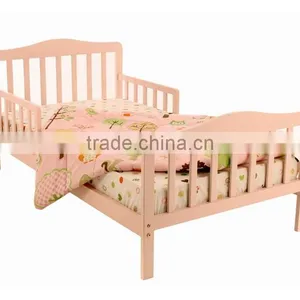 Cheap Price Classical Design Oine Wood Pink Color Baby Toddler Bed thumbnail-1