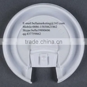 Plastic Flat Lid for Paper Cup Cover, White Liftback and Lock Tab Lid thumbnail-2