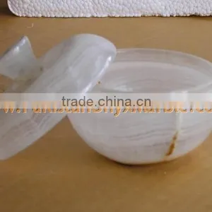 CUSTOM MADE Pakistani Supplier ONYX CANDY JARS POTS HANDICRAFTS thumbnail-5
