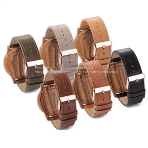 Watch Factory 2017 Luxury Leather Strap Wood Watch Colorful Dial Wood Watch for Lady thumbnail-5