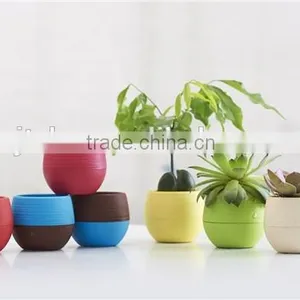 Round Plastic Plant Flower Pot Home Office Decor Planter-Medium Size thumbnail-2