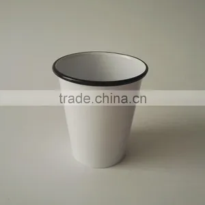 330ml Tea Coffee Milk Metal Enamel Coated Cup With Rim Steel Mug Glass thumbnail-2