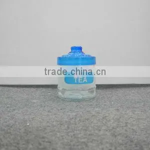 250ml Frosted Glass Tea Pot With Plastic Lids thumbnail-1