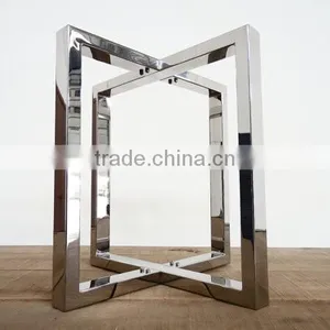 Stainless Steel Solid Wood Dining Table Metal Leg Wholesale Factory thumbnail-1