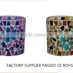 Wholesale Mosaic Tin Candle Holders Glass thumbnail-1