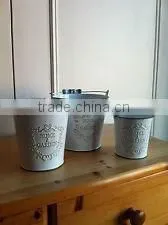 Trade Show Hottest Home & Garden WHITE Metal Buckets/Portable High Quality Ash/Ice/coal Bucket/pails thumbnail-1