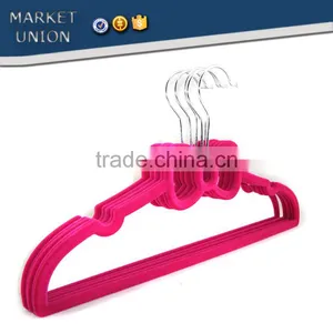 ABS Bowknot Shape Velvet Antiskid Hanger Flocking Clothes Hanger With Pulley,ABS,Nylon Villi,Chrome Plated Hook thumbnail-3