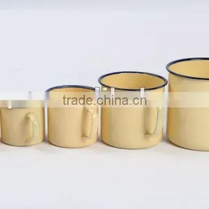 6/7/8/9/10/12cm GREEN Carbon Steel Metal Enamel Mug Plain thumbnail-3