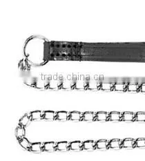 Durable Dog Choke Chain Pet Leash With Leather Leash,High Quality Dog Leash Choke Chain And Metal Chain Pet Leash thumbnail-5