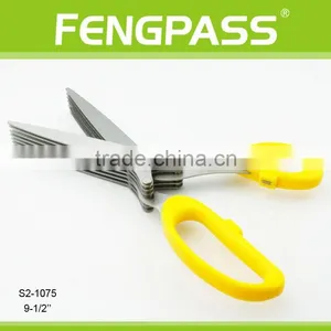 S2-1075 9-1/2 Inches PP Handle With Stainless Steel Good Useful Shredding Multi 7 Blades Herb Scissors thumbnail-2