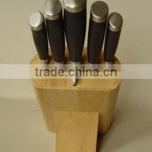 Regular 5- Slots Rubber Wood Knife Block, Stand, Holder thumbnail-4