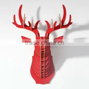 2015 Newest Top Quality Wood Deer Head for Christmas|home Decor|festival Gift thumbnail-4