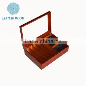 Personalized Wooden Tea Box With Clear Arylic Window, Tea Boxes With Compartments Wood China thumbnail-2