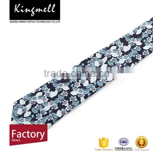 Custom Flowers Digital Printed Male Cotton Neck Tie thumbnail-2