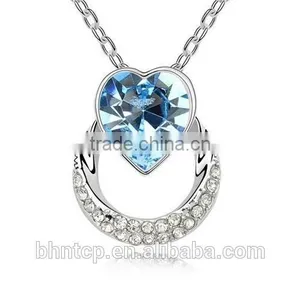Jewelry Fashionable Crystal Heart Design Diamond Alloy Necklace (Blue) Fashionable Butterfly Style Crystal Diamond Necklace thumbnail-1
