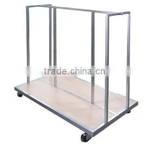Double Hangrail Merchandiser With White Shelves Garment Display thumbnail-2