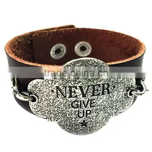 Factory Supplier Korean Retro Bracelets,handcraft Cow Leather Bangle,unisex Leather Bracelets thumbnail-1
