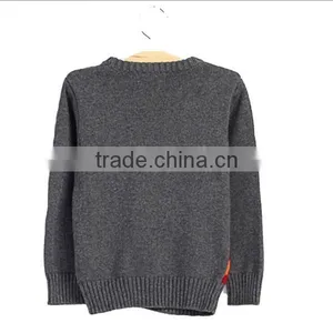 Cartoon Fox Pattern Boys Round Neck Pullover Sweater thumbnail-5