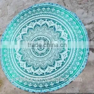 Custom Cotton Printing Round Beach Towels With Tassels thumbnail-1