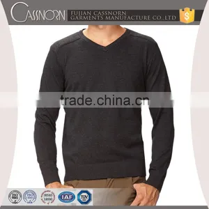 Autumn Cotton V-neck Pullover Men Sweater Hand Made Designs thumbnail-2