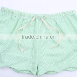New Design Western Girls Summer Scalloped Seersucker Shorts thumbnail-5