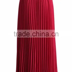 New Arrival Belted Pleated Skirt Women Fashion Chiffon Maxi Skirt 2016 thumbnail-2