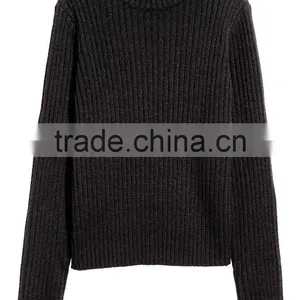 Slim Fitted Tightly Knitted Blank Design Medium High Neck Women Knitwear thumbnail-5