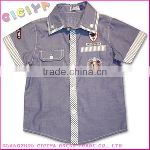 Handsome Boys Short Sleeve Design Casual Shirt for Small Boys Custom Wholesale thumbnail-1