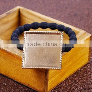 Zinc Based Alloy DIY Resin Mold For Jewelry Making Hair Ties Square Gold Plated & Black thumbnail-3