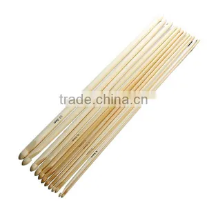 Hot Sale 12pcs Bleach Bamboo Double Point Crochet Hook thumbnail-1