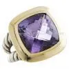Sell DY 18K Gold and Sterling Silver With Amethyst Cable Ring thumbnail-1