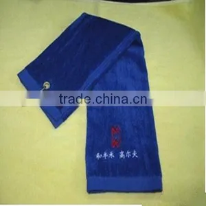 100 Cotton Customized Embroidery Logo Trifolds Terry Velour Golf Towels thumbnail-3