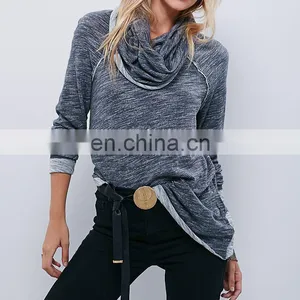 Long Raglan Sleeves Oversized Turtleneck Knitted Slouchy Pullover thumbnail-1