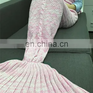2017 Solid Colors Christmas Sales Mermaid Blanket/mermaid Tail Blanket Crochet Blankets for Winter thumbnail-2