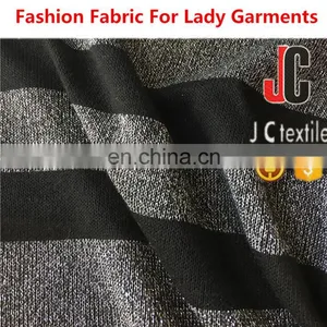 KNITTING WITH SLIVER YARN STRIP FABRIC FOR GIRLS FROCK DRESS thumbnail-3