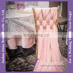 C221E Cheap Chair Covers Chair Sashes Curly Chiffon Chair Cover Sash thumbnail-1