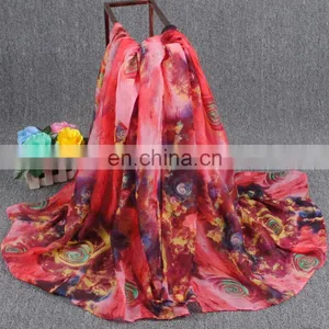 Fashionable Custom Printed Cheap Stock Wholesale Voile Scarf thumbnail-3