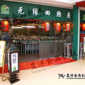 Sushi Conveyor Factory Food Delivery System Sushi Packing Machine: Michaeldeng@gdyuyang.com thumbnail-3