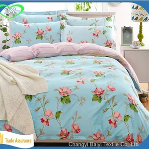 100% Polyester Fabric Pigment Printing Bedsheet Microfiber Woven Fabric for Home Textile Microfiber Bedding Set thumbnail-1