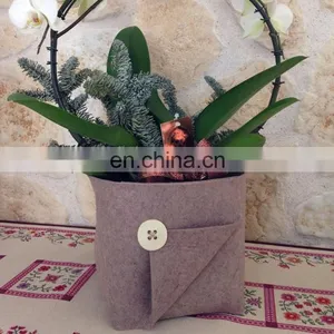 Soft Handmade Beige Felt Vase for Modern Home Decoration thumbnail-2