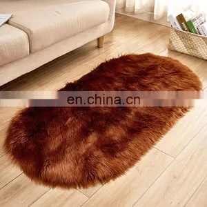 Handmade 100% OVal Shape Wholesale The Bedroom Faux Fur Carpet Rug thumbnail-3