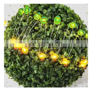 2020 New 10L Led Harvest Festival Wood Easter Eggs and Chick Copper Wire Light for Home Decoration Bedroom Wall thumbnail-1