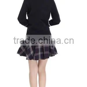Made in China Black Suit Jacket Plus Mini Skirt School Uniform for Girl thumbnail-3