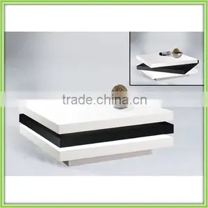 Three Layers Square Rotating MDF Board Coffee Table thumbnail-1