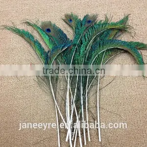 12-13"/30-35cm Length Peacock Sword Feather Natural Green For Hats/Costume/Crafts thumbnail-1