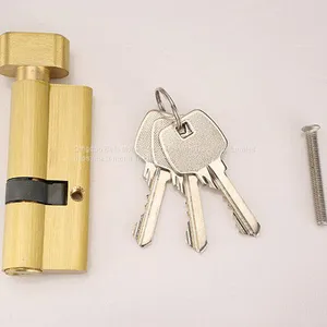 Anti-theft Rust-proof Gold Color Oval Thumbturn Single Open Brass Lock Cylinder thumbnail-3
