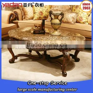 Luxury Modern Wood and Marble Coffee Table thumbnail-5