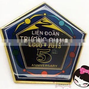 Anniversary Lapel Pin Badge Convex Polygon Number 5 Custom Lapel Pin Badge thumbnail-1