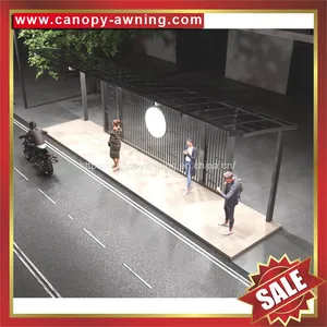 Outdoor Alu Aluminum Aluminium pc Polycarbonate Bus Shelter Canopy Awning thumbnail-2