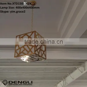 E27 Iron Cube Modern Indoor Decorative Hanging Pendant Light for Restaurant Bar Coffee Shop Shopping Mall thumbnail-1